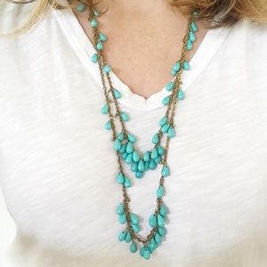 Turquoise beaded layered necklace